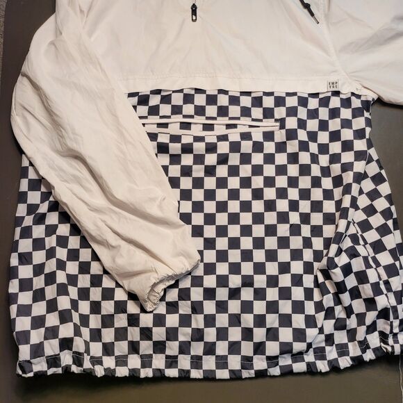 Empyre Black White Checkered Pullover Windbreaker Lightweight Jacket Men XL VGC - Picture 4 of 9